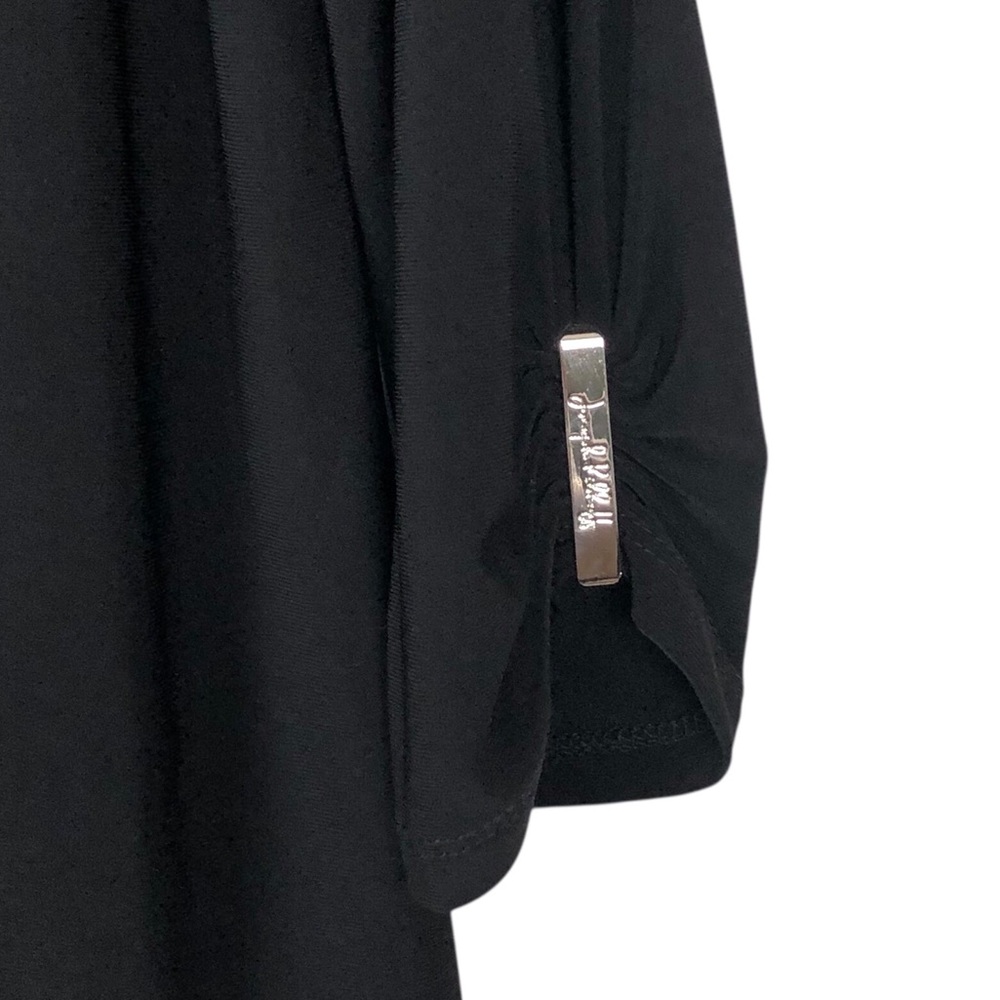 Joseph Ribkoff Black Knit Tunic Top Size 10 Asymmetrical - Picture 3 of 8